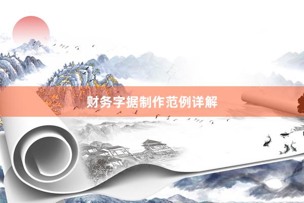 财务字据制作范例详解